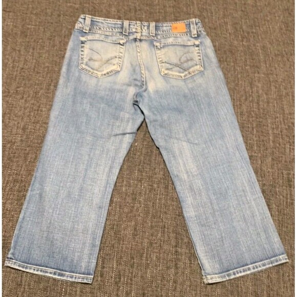 Bucke BKE Jeans Womens 30 Blue Crop Capri Stretch Casual Straight Distressed - Picture 5 of 15